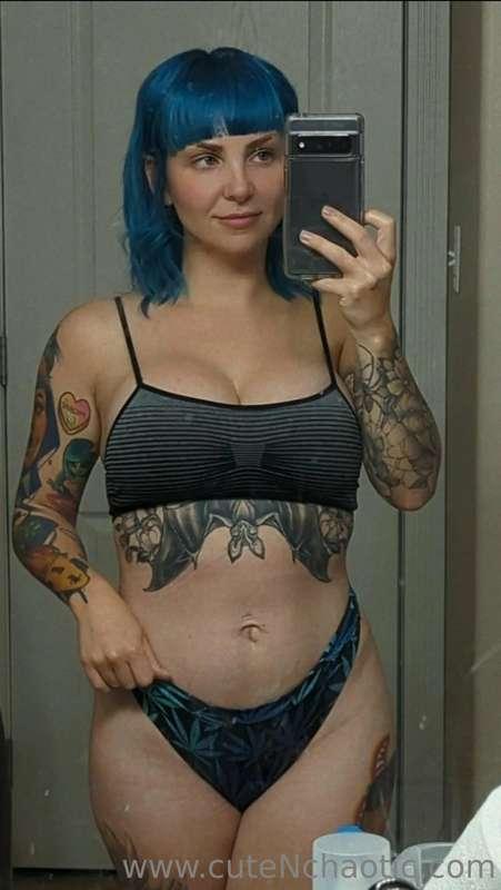 New haircut! 
I love the fun new shade of blue and the short..