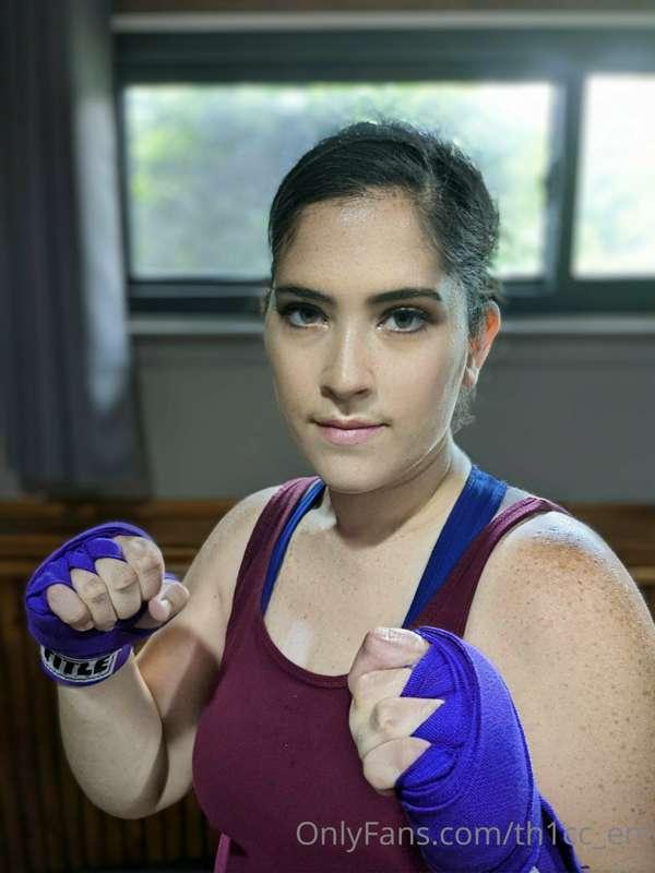 I really enjoy these boxing workouts, but now I'm all sweaty..