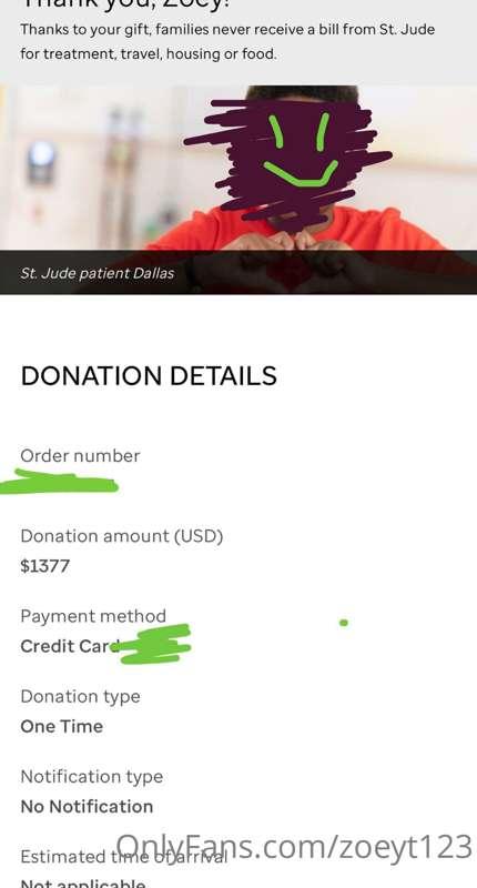 Wow guys we raised 1,377 to St.Jude since I sent out our mes..