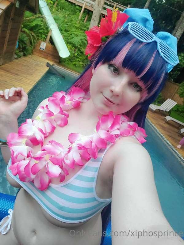 Stocking at the pool, of course we have to show off the swim..
