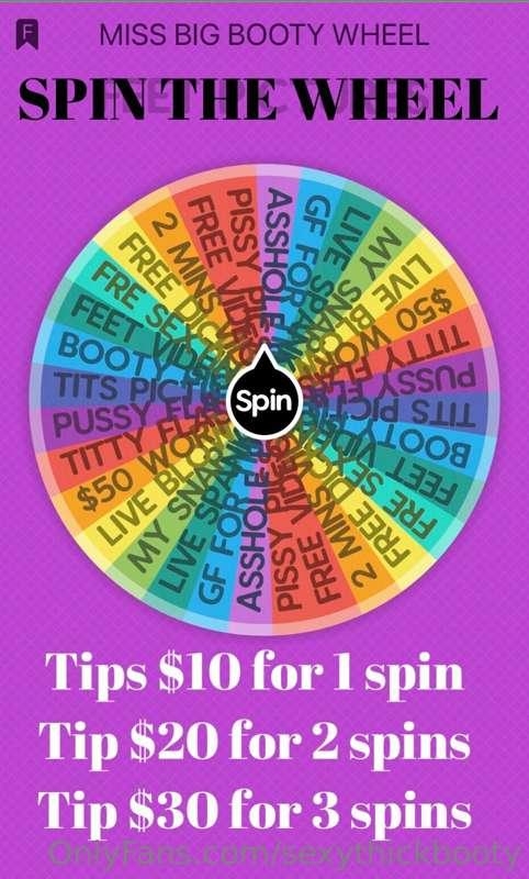 Spin the wheel bby and get amazing content 💦🥵