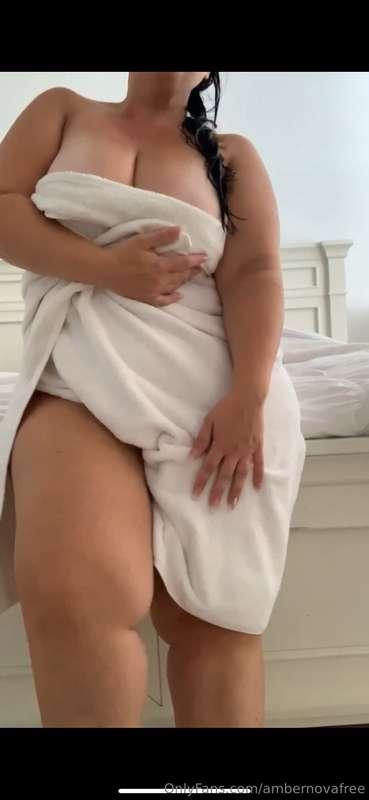 Rubbing lotion on every inch of this thick, naked body while..