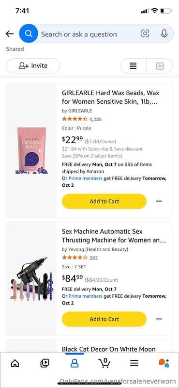 New item added in the wish list, wax to keep my pussy soft. ..