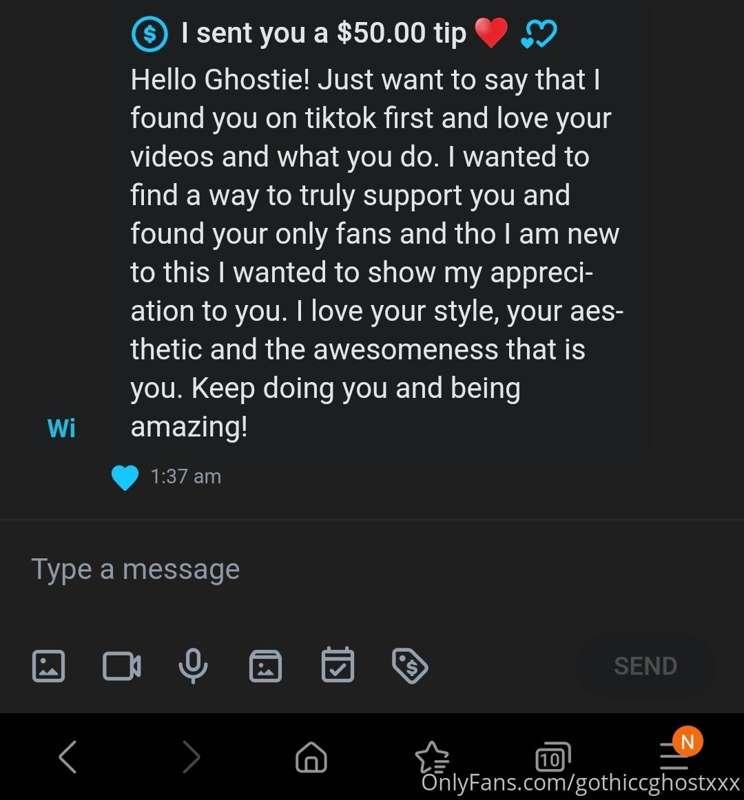I love when I get messages like this all the time from fans,..