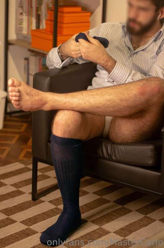 Well... two socked feet now