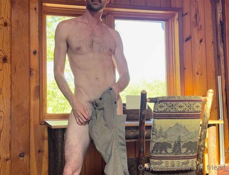 Naked and surprised to see someone at the door 🤭 Frontal and..