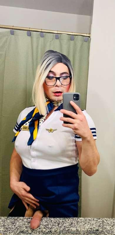 Girl cock sticking out with cum all over my face 
#sissy #gi..