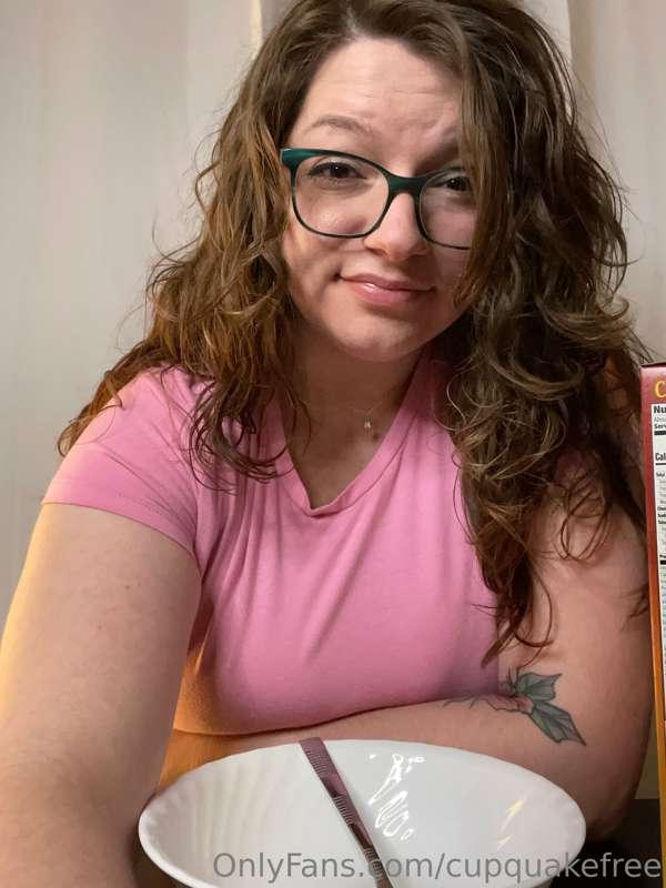 I can’t believe I ate an *entire* box of cereal! 
Watch me e..