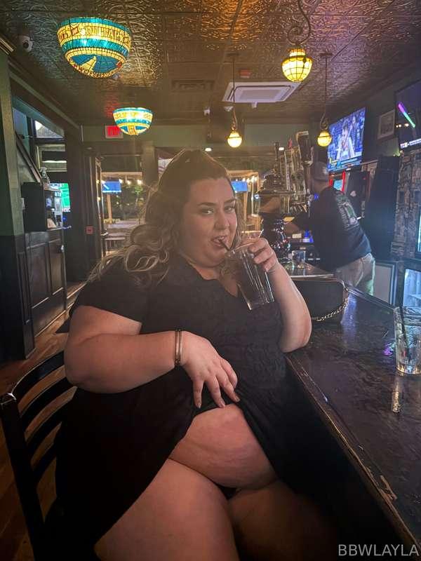 Showing my belly off at the bar lol also I am heading home r..