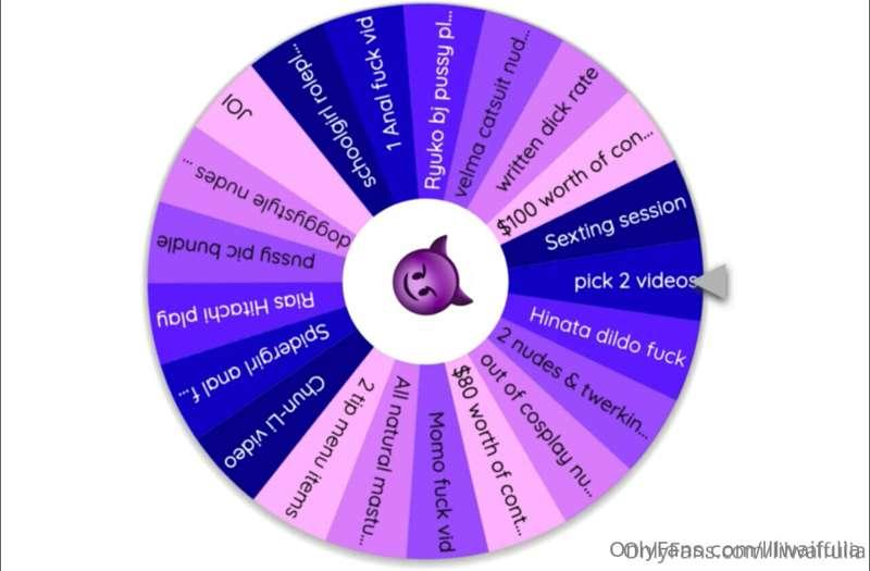 😈💜SPIN MY WHEEL and see what naughty rewards await you… 💜😈
T..