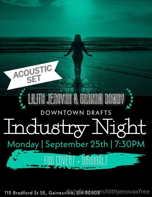 Performing a cozy fun acoustic set next week for Industry Ni..