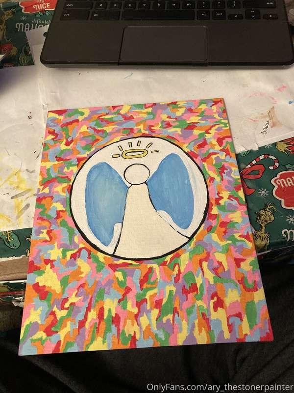 So I'm currently in the process of painting this angel with ..