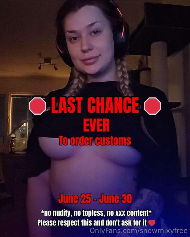 🛑LAST CHANCE🛑Today is the last day and chance to order any c..