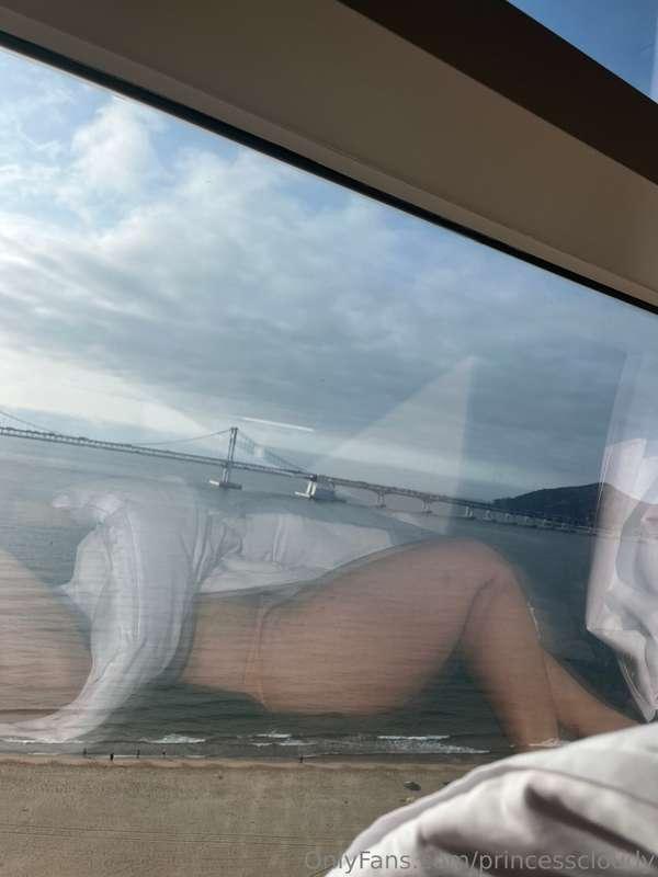 U + me and this view, up against this window 