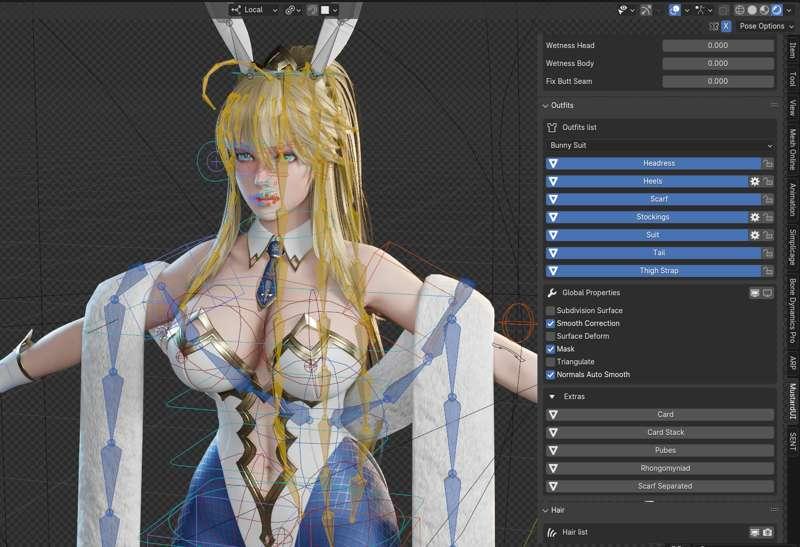 [Pre-release] - Updated Blender Rig for Artoria with Bunny Suit!