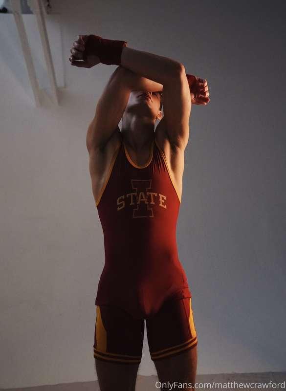 series: Iowa state athletics, circa 1980.  wrestling practic..