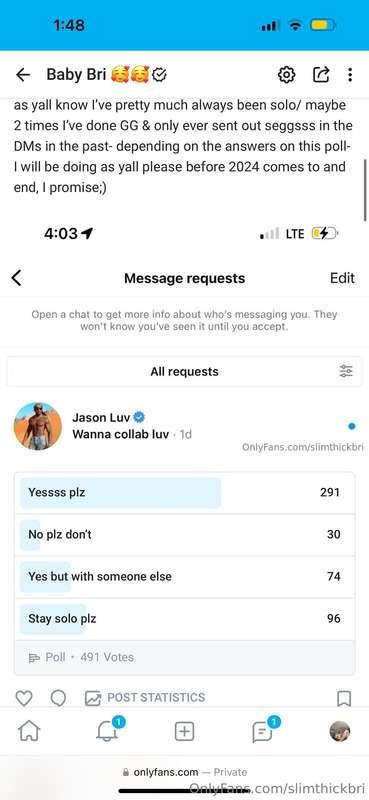 Last poll results/ yall really want me to fuck Jason luv????..