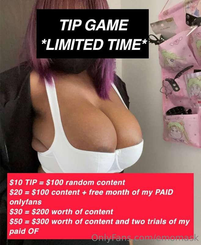 LIMITED TIME, TIP TO RECEIVE 💜
