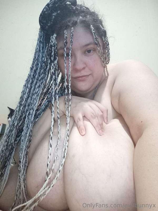 I'm having trouble holding my huge tits, could you help me a..