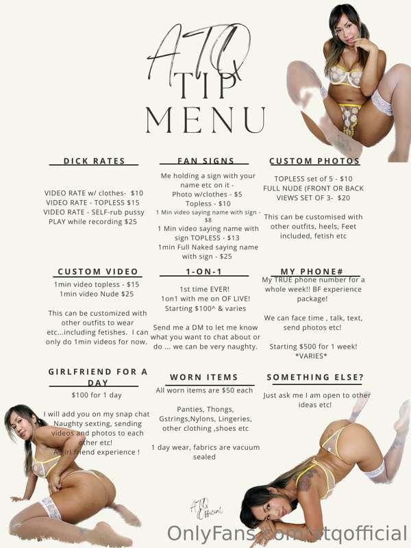 HERE IS MY NEW TIP MENU. I have never made one before but de..
