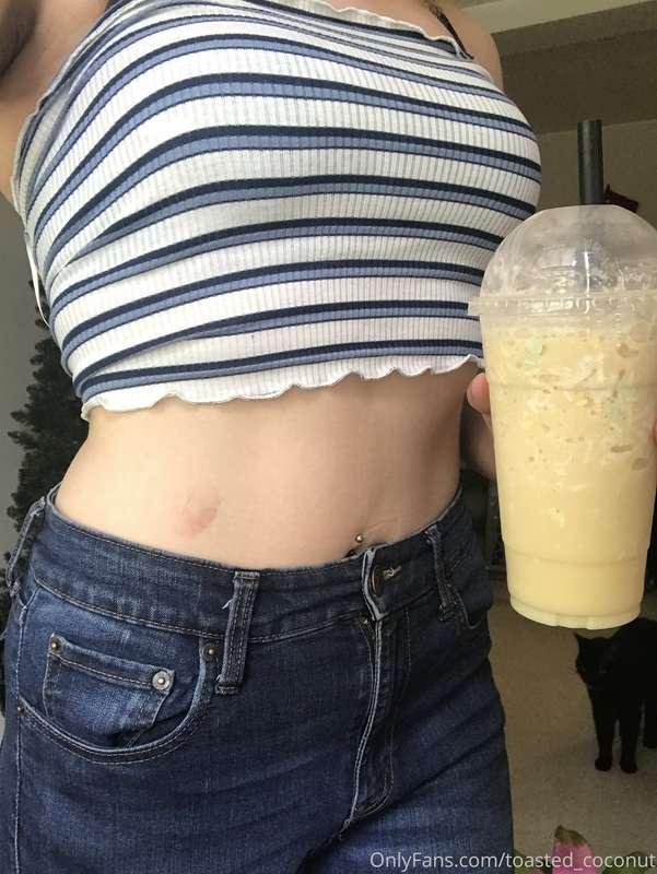 Just a coconut cutie protein shake for this coconut cutie. 🥰