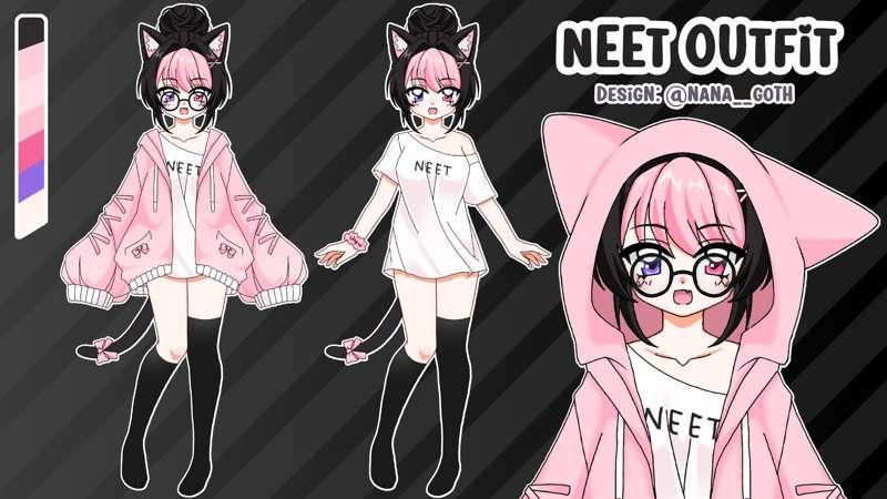 sneak peek of my new vtuber outfit design...! 👀 💕