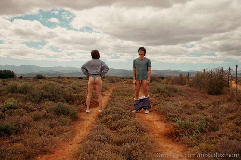 🚗💨🌞🌻Sam and I being idiots on the side of the road as the ca..