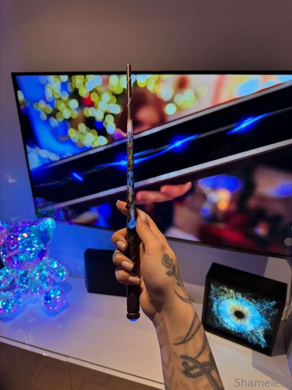 My magic wand… don’t be jealous, my geeky boy. I’m sure your..