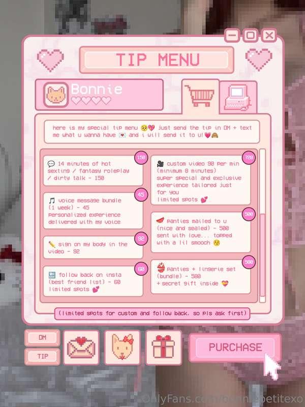 made a lil special menu for u 🥺💖 so it’s easier to pick what..
