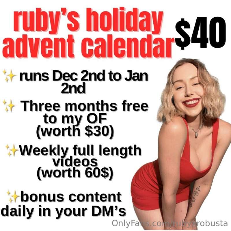 **My Naughty Holiday Advent Calendar** ❤️

Starting December..