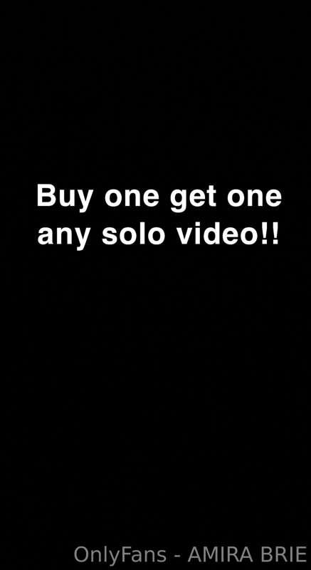 Buy any solo video and get the second one free! Today only, ..