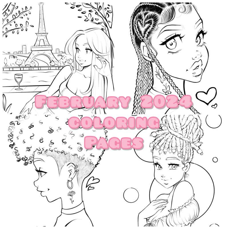 February 2024 Coloring Pages + Bonus