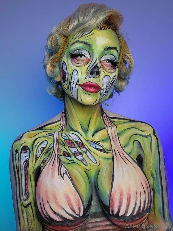 This was just over 8 hours of bodypaint washed off in the sh..