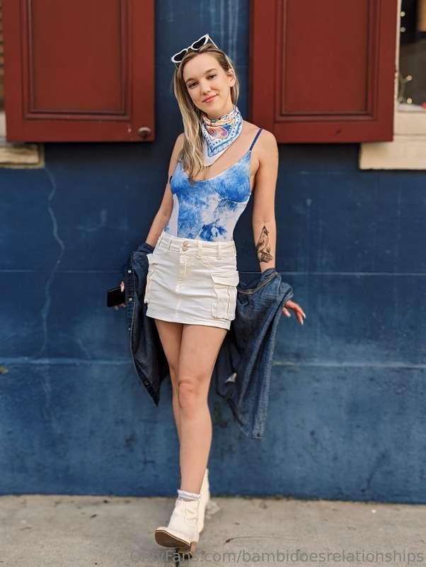 Feelin' cute against the vibrant backdrop of New Orleans, wh..