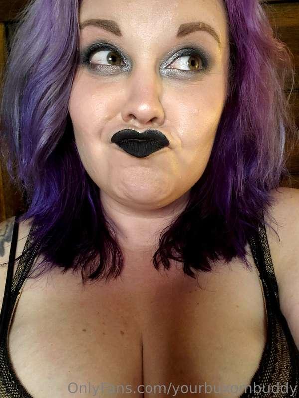 Throwback Thursday: Black lace bra and black lipstick.