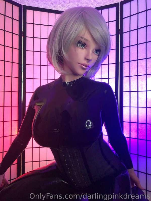 I cleaned my latex suits today and couldn’t resist putting o..