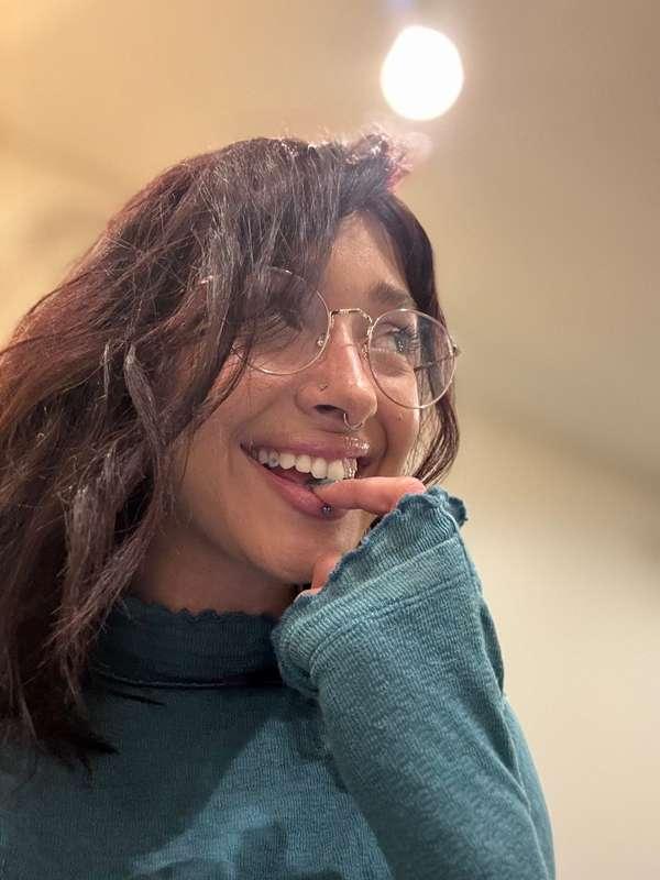 you think my friend would notice if I took a titty pics real..