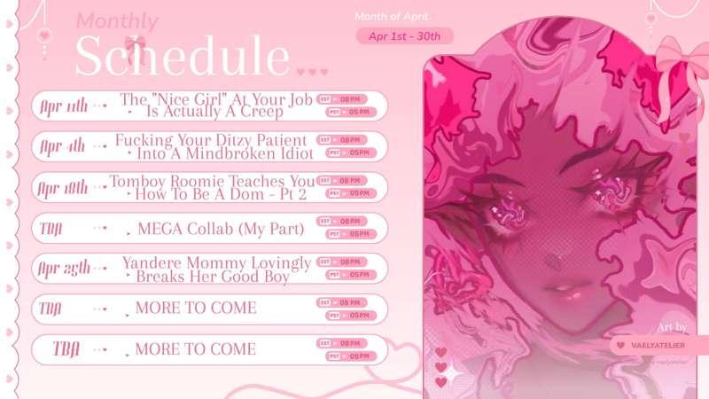「 ✦  Ape Shit April's Audio Schedule  ✦ 」