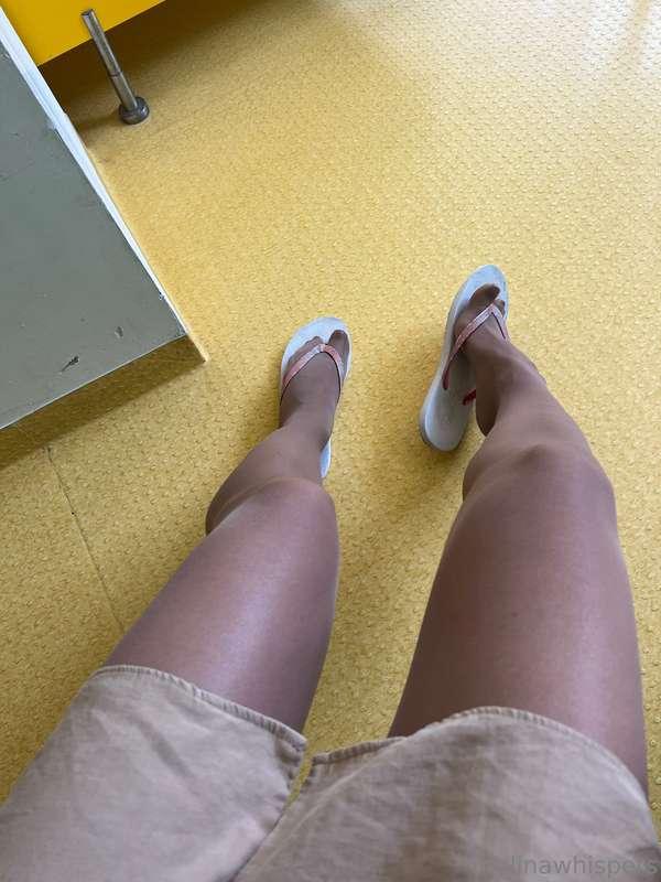 Here is a video of me putting on my tights in the morning, t..