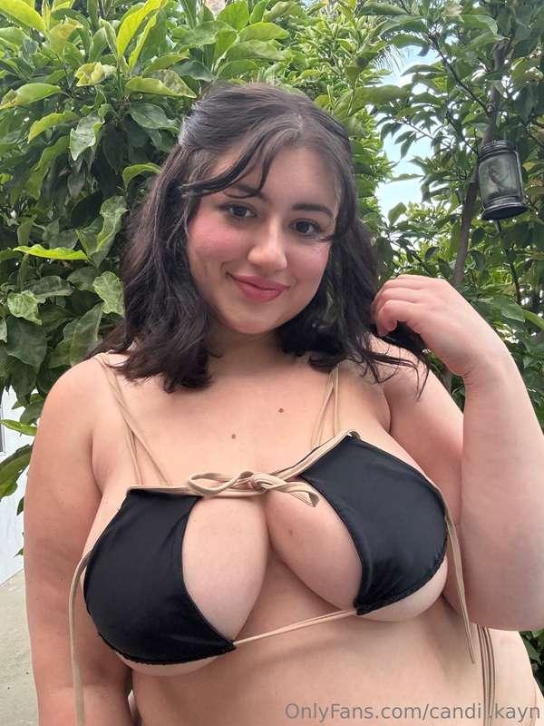 My bikini tops just keep getting smaller and smaller on me🥲🍈..