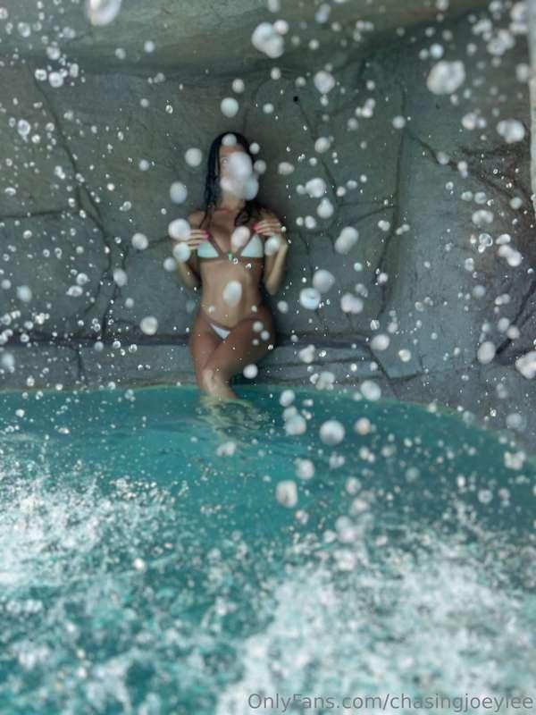 Flashing my titties in the grotto 😜