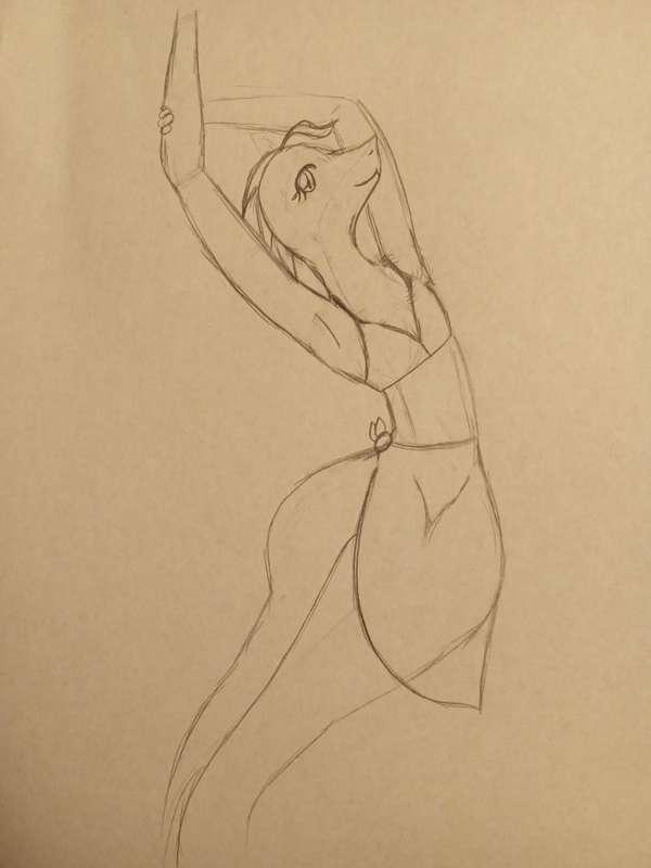 Swimsuit Snake Sketch