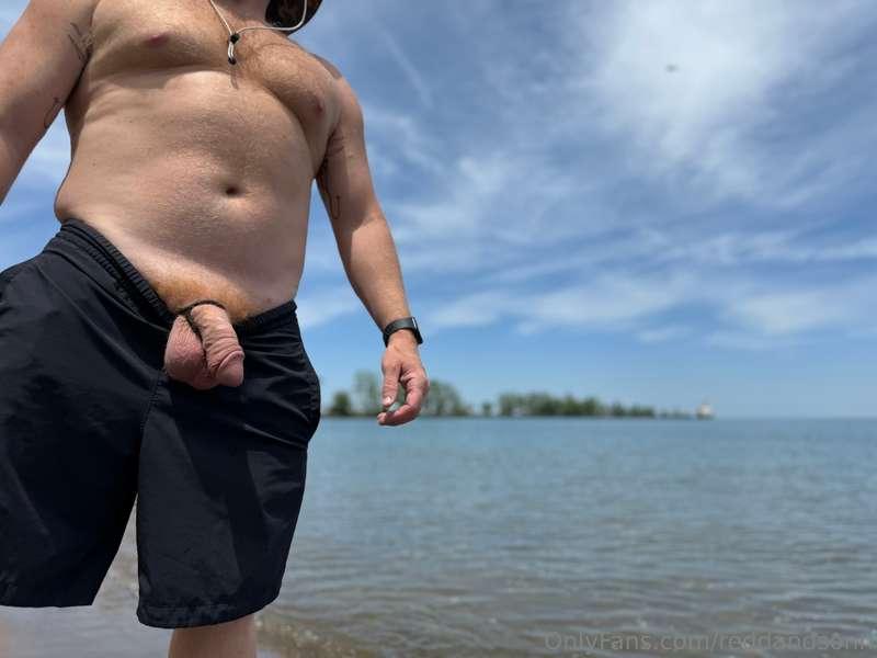 Sonn loves tasting ginger cock on the beach , who’s helping ..