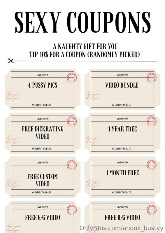 Sexy coupons? 😇
Pick a number from 1-18 and win a special pr..