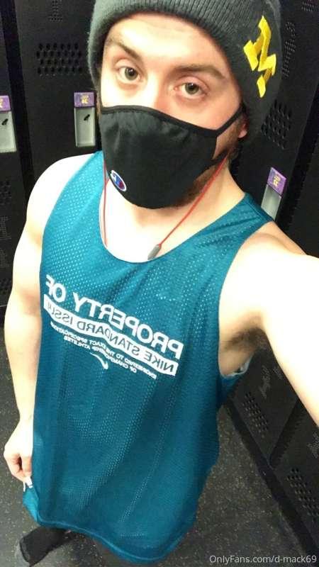 After my workout today i stripped down and started to stroke..