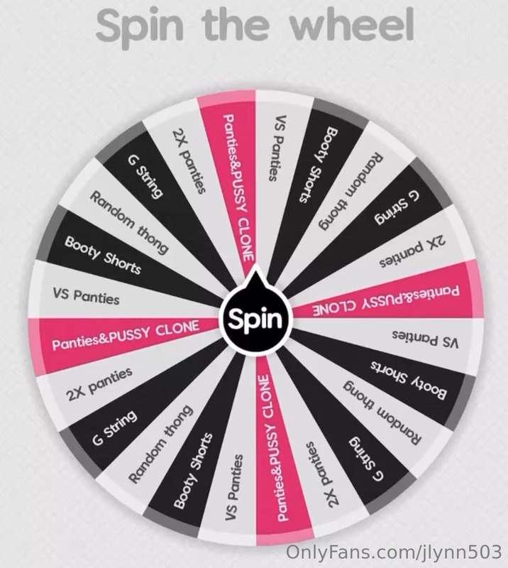 # PANTY WHEEL 😈💜 
ONE SPIN $80 TWO SPINS $150! 
Can you win ..