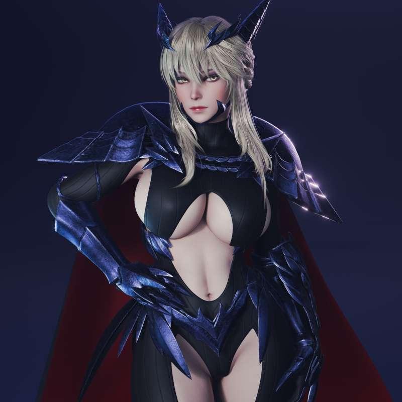 Artoria Lancer Alter - WIP 03 - Fully textured armor!