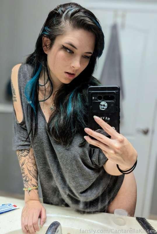 #tattoos #ink #tattoo #asian #fishnets #alt #alternative #fyp #goth #emo #freckles #blueeyes #bluehair #cateye