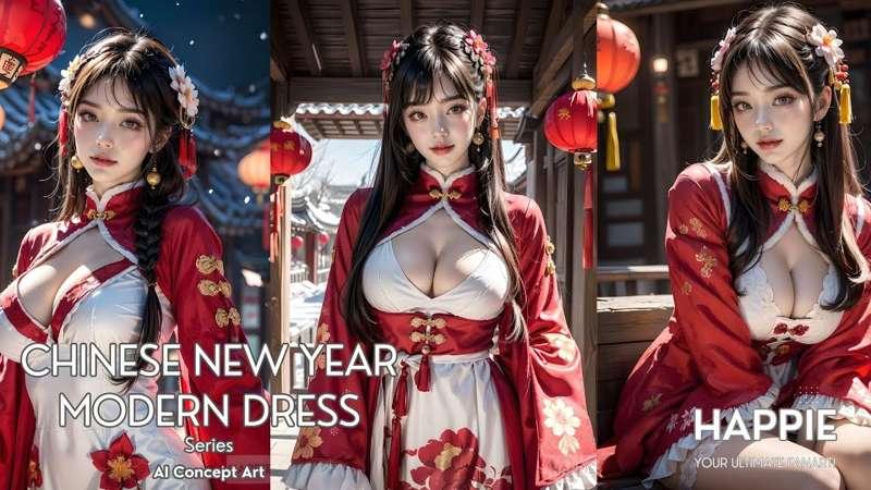 (PREVIEW) December Free Gallery for All Modern Chinese New Year Dress Concept Art モダンな中国の新年のドレ 