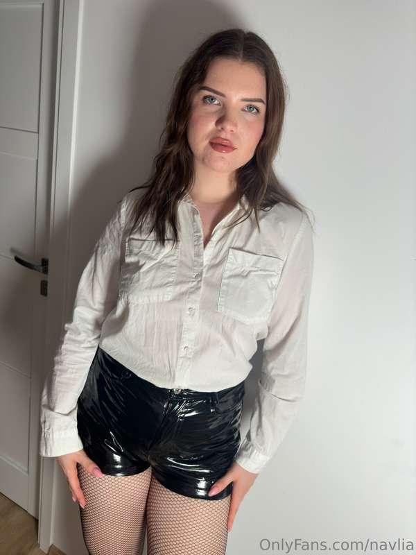 I'm so wet under my pvc shorts